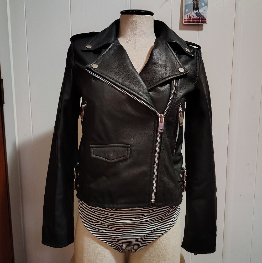 100% Leather Jacket Walter Baker Sz S Negan Character?! WD Moto